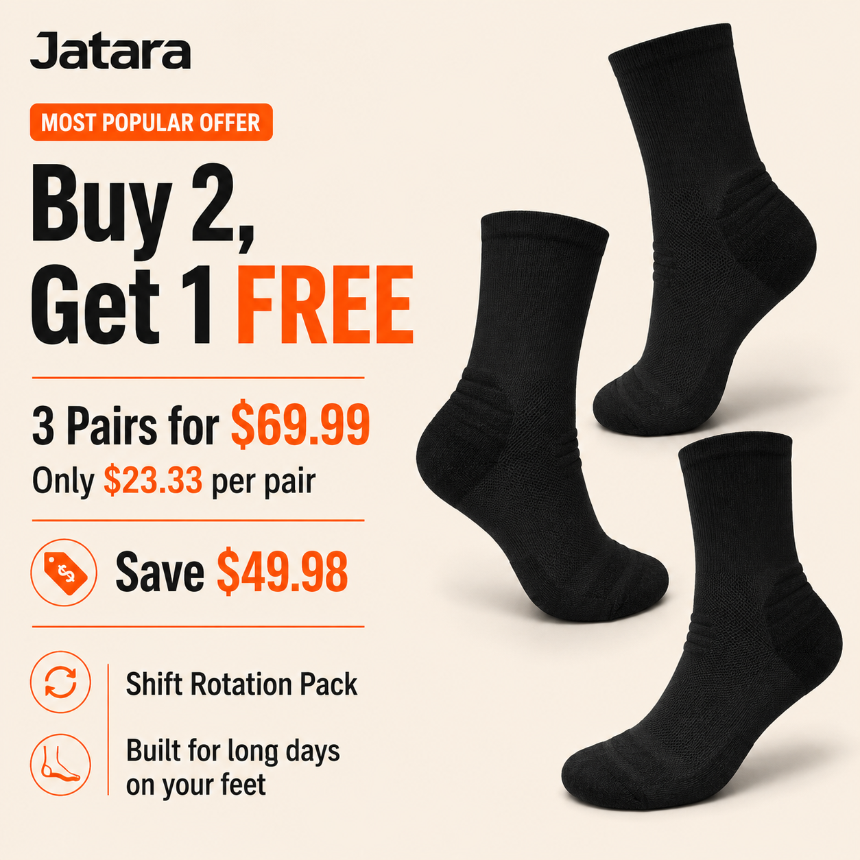 Jatara ImpactCore™ Work Socks